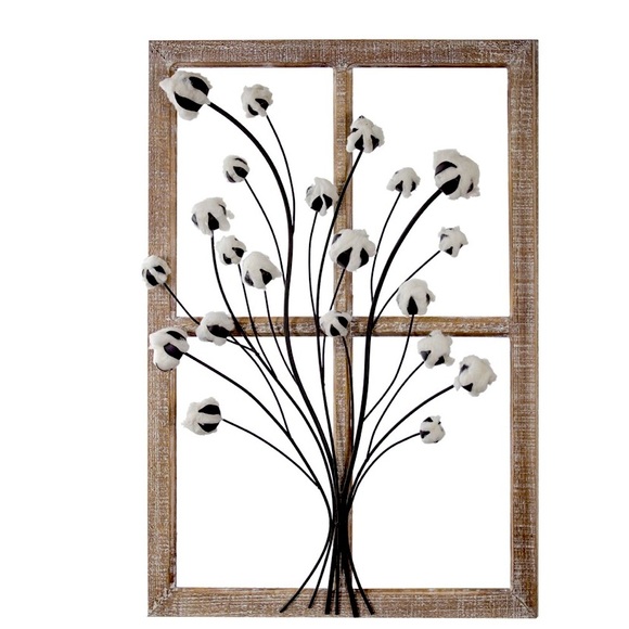 Other - American Art Rustic Wood & Metal Cotton Wall Art